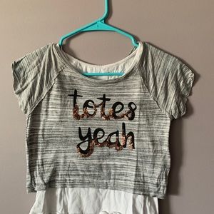 Girl’s Shirt with Sewed Tank Top: Totes Yeah